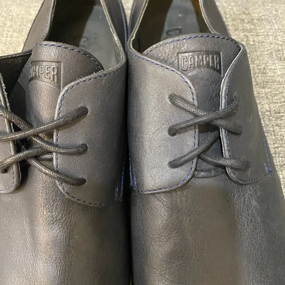 CAMPER Navy Blue Yellow Leather Loafers Men’s Size 45